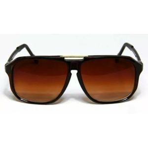 Retro Aviator Sunglasses Brown Vintage Hip Hop New